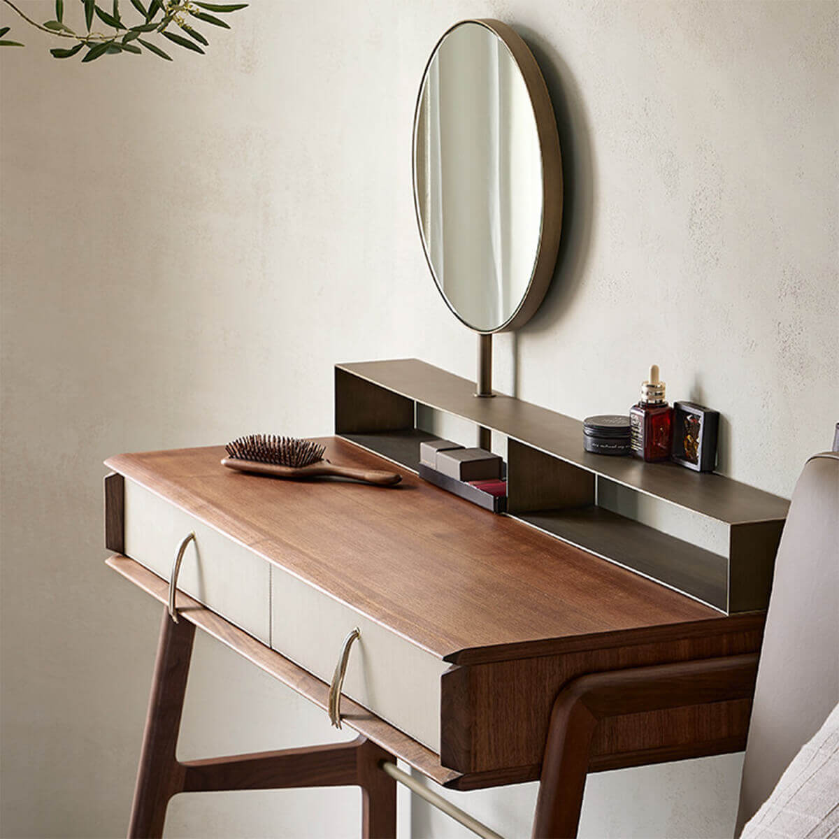Nora dressing table featuring an adjustable rotating mirror