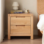 Norman Solid Oak Bedside Table in a contemporary bedroom setting