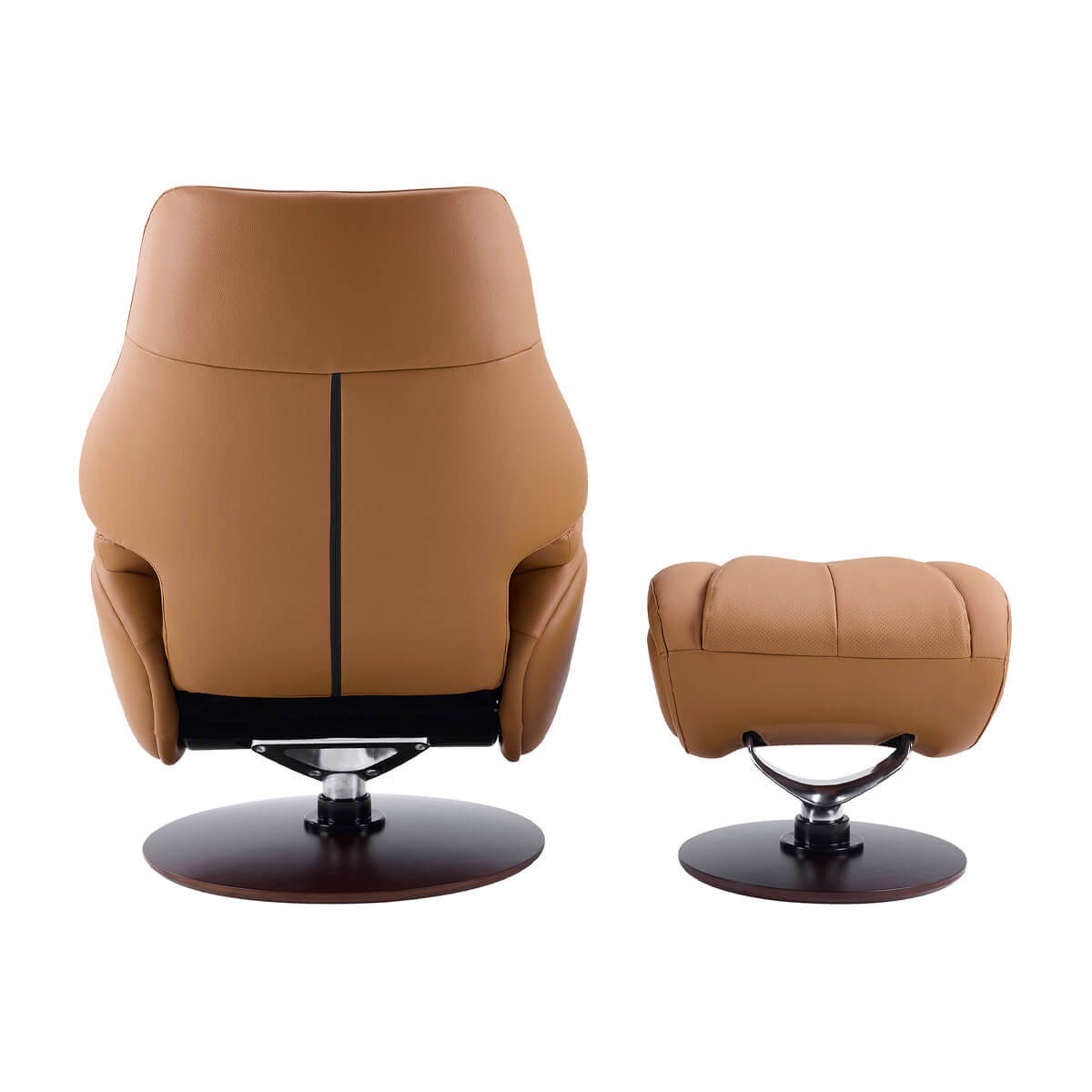 Back view of Odense recliner chair with matching ottoman