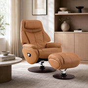 Odense recliner chair with ottoman in a modern home setting