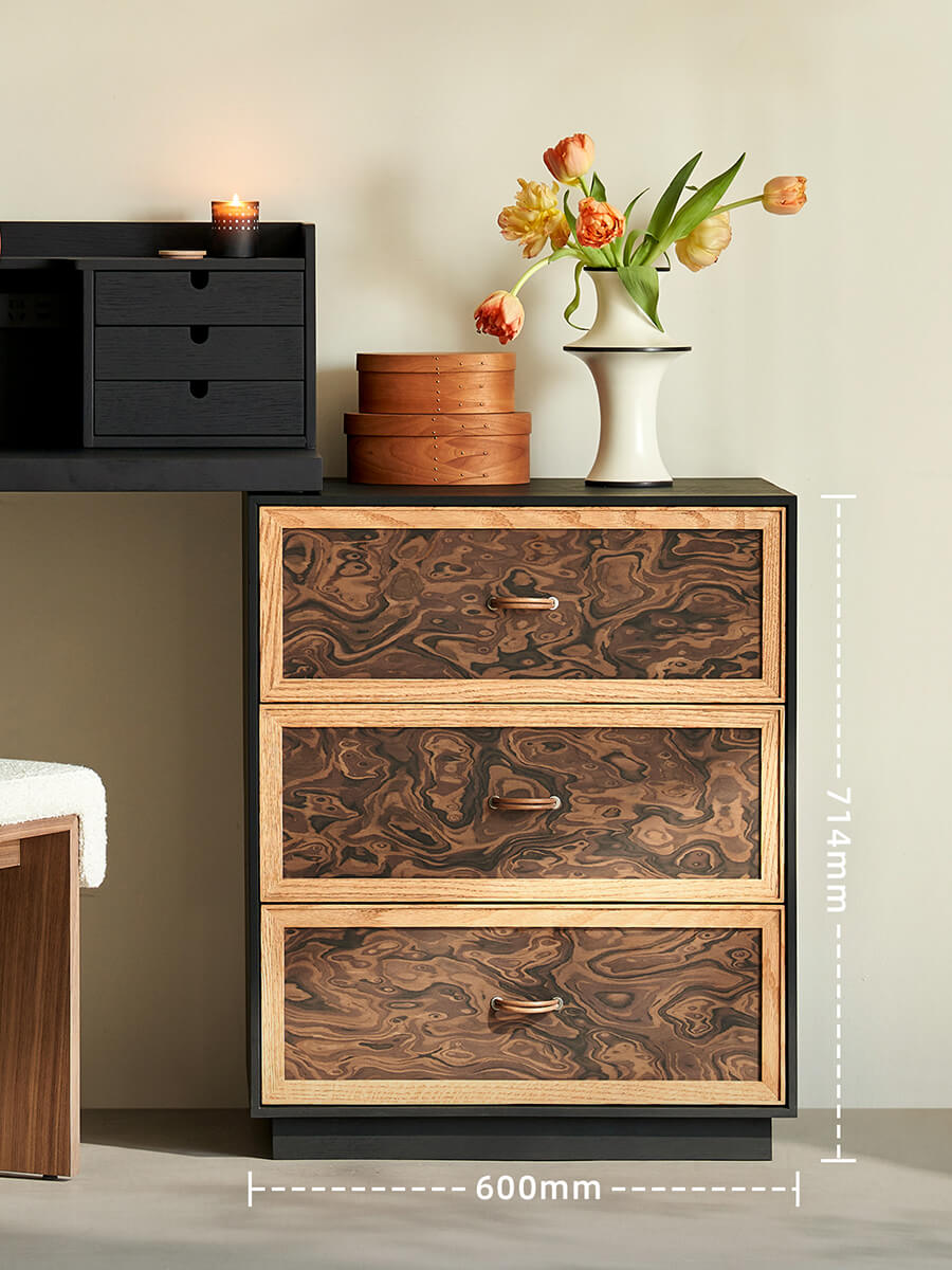 Orven 3 drawer bedside table dimensions