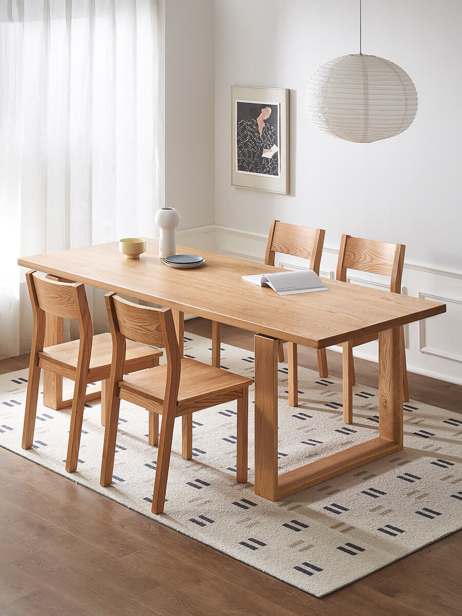 Oscar Solid Oak Dining Table in a modern dining space