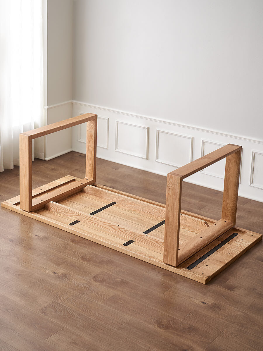 Underside structure of the Oscar Solid Oak Dining Table