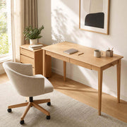 Oslo Solid Oak Desk in a modern home office setting