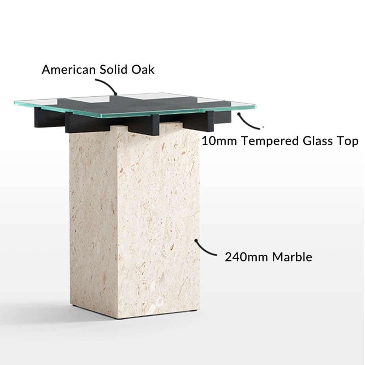 Patrick Glass and Marble Side Table