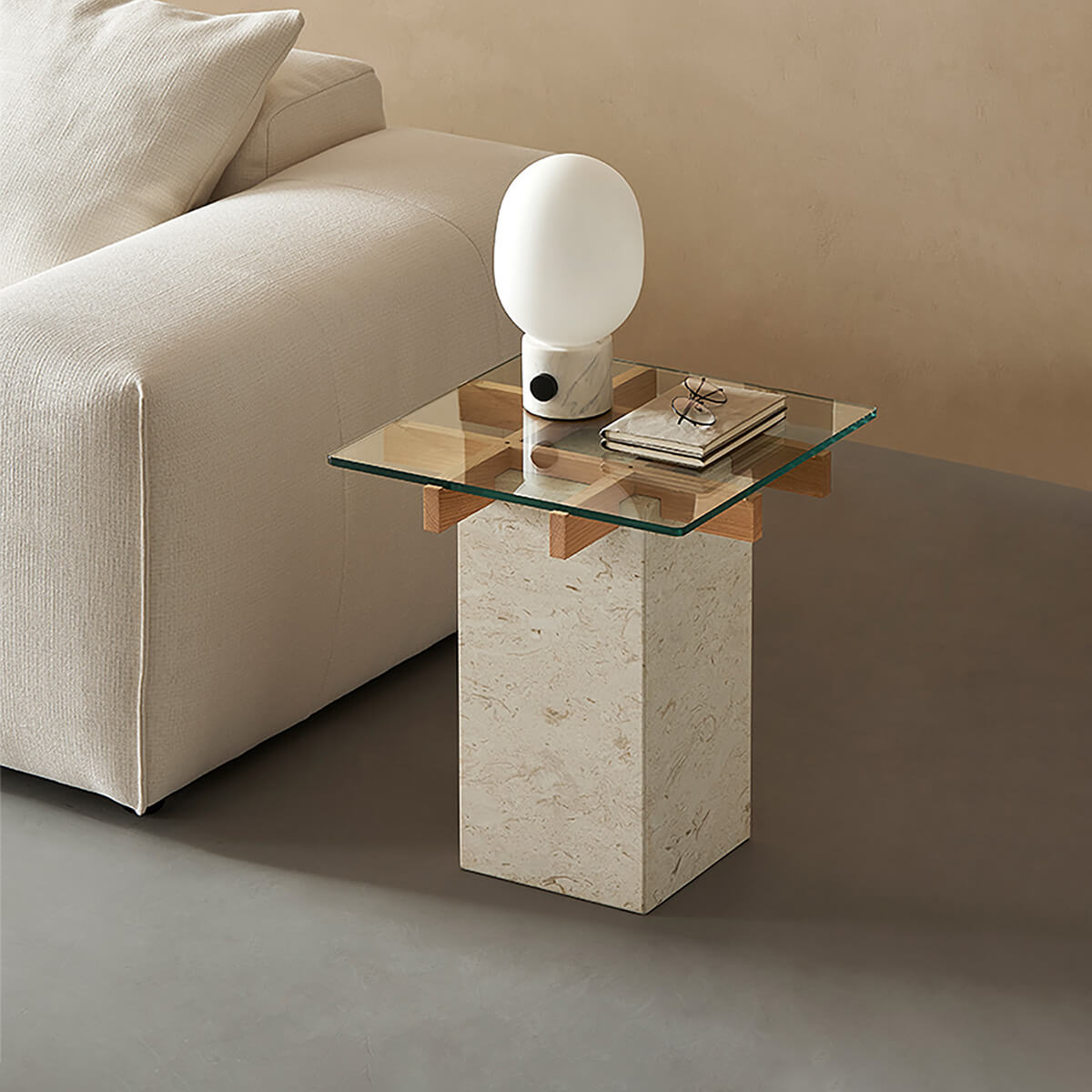 Patrick Glass and Marble Side Table