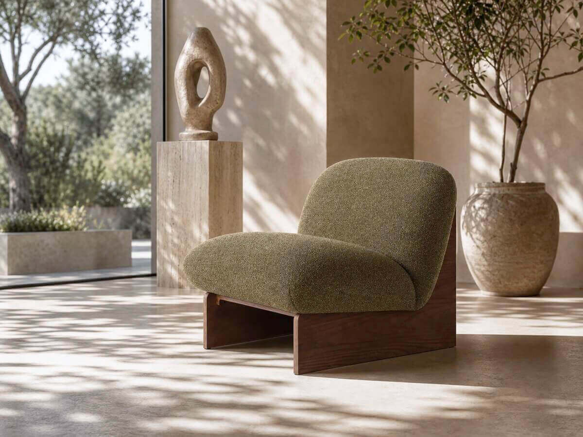 Pebble Accent Chair styled in a modern Australian living room