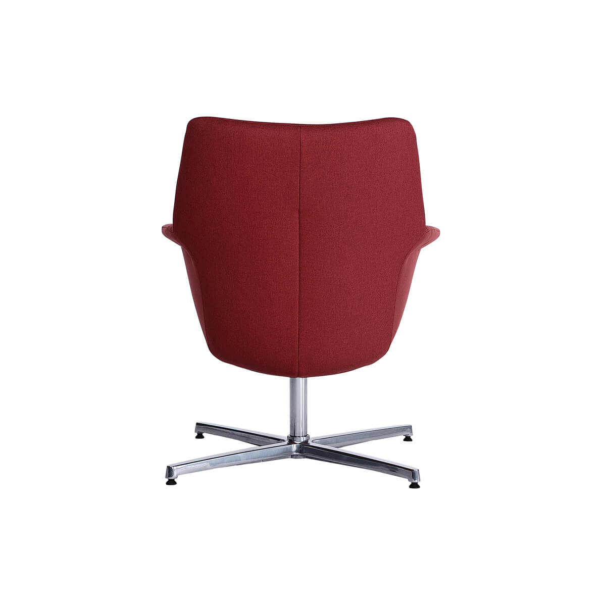 Pimento swivel armchair in red fabric upholstery back view