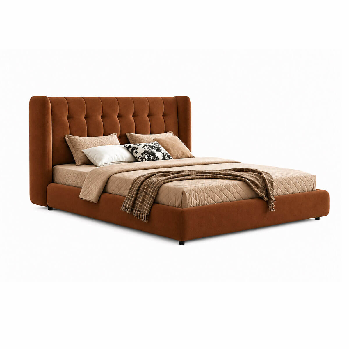 Ravenna WC-24 upholstered bed frame with wingback headboard