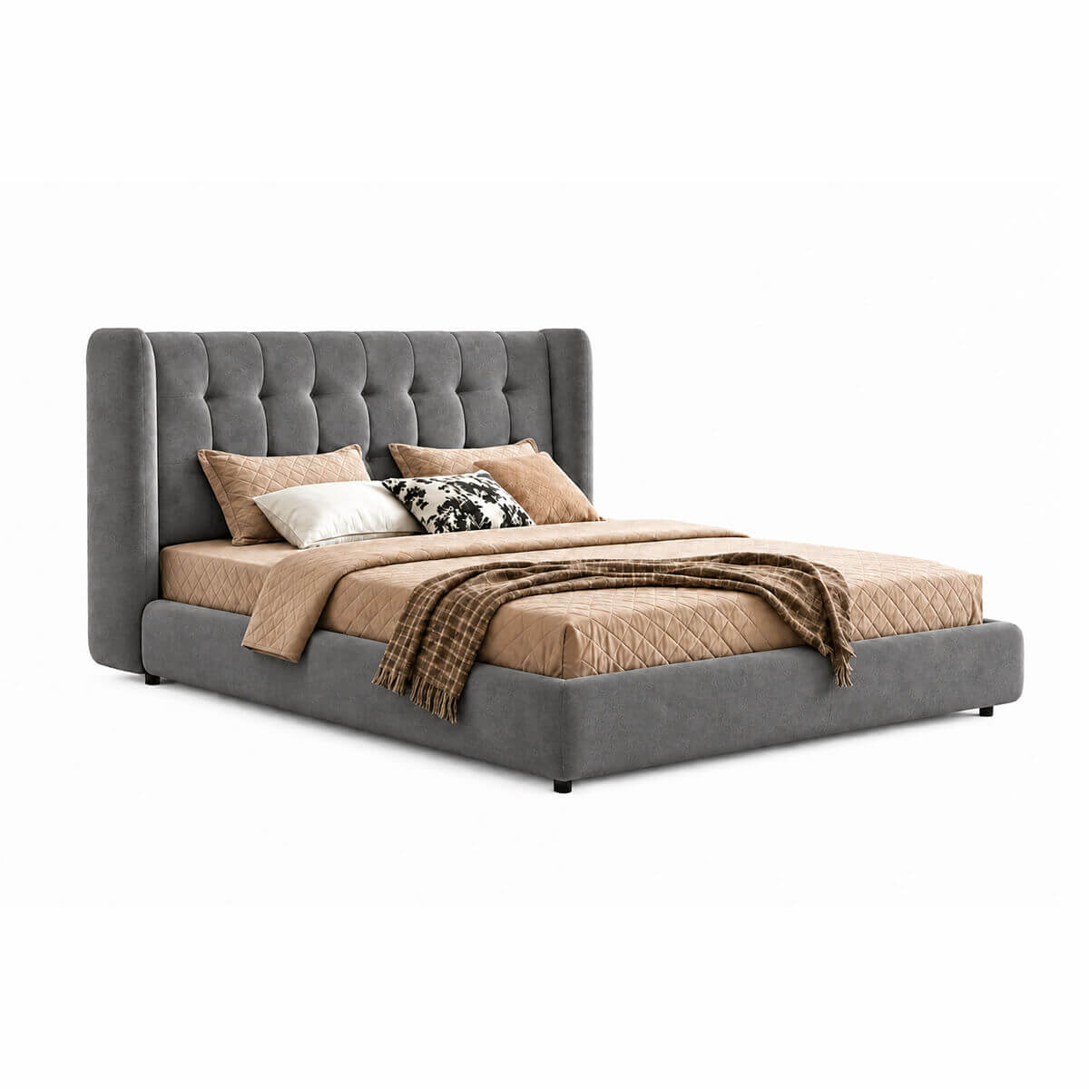 Ravenna WC-27 upholstered bed frame with tufted headboard