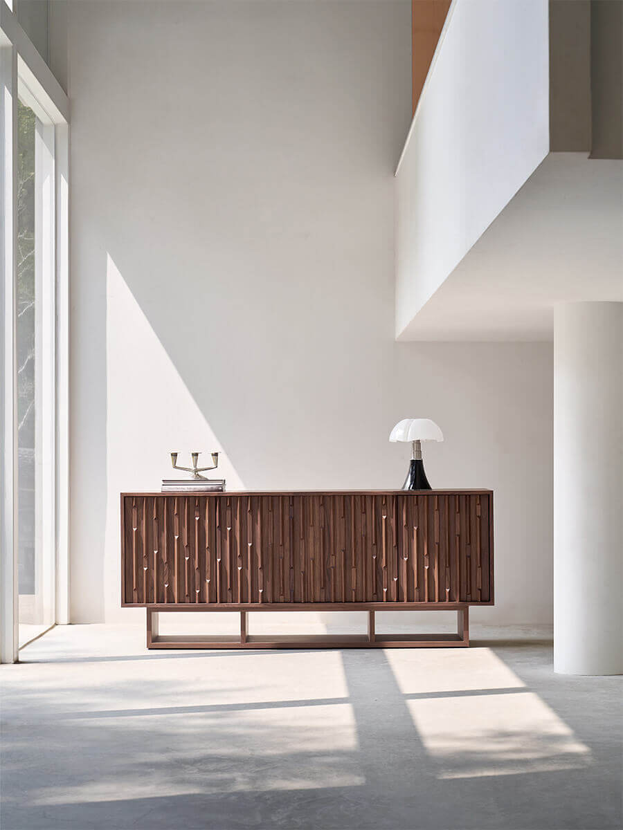 Ridge Walnut Sideboard in a minimalist modern interior