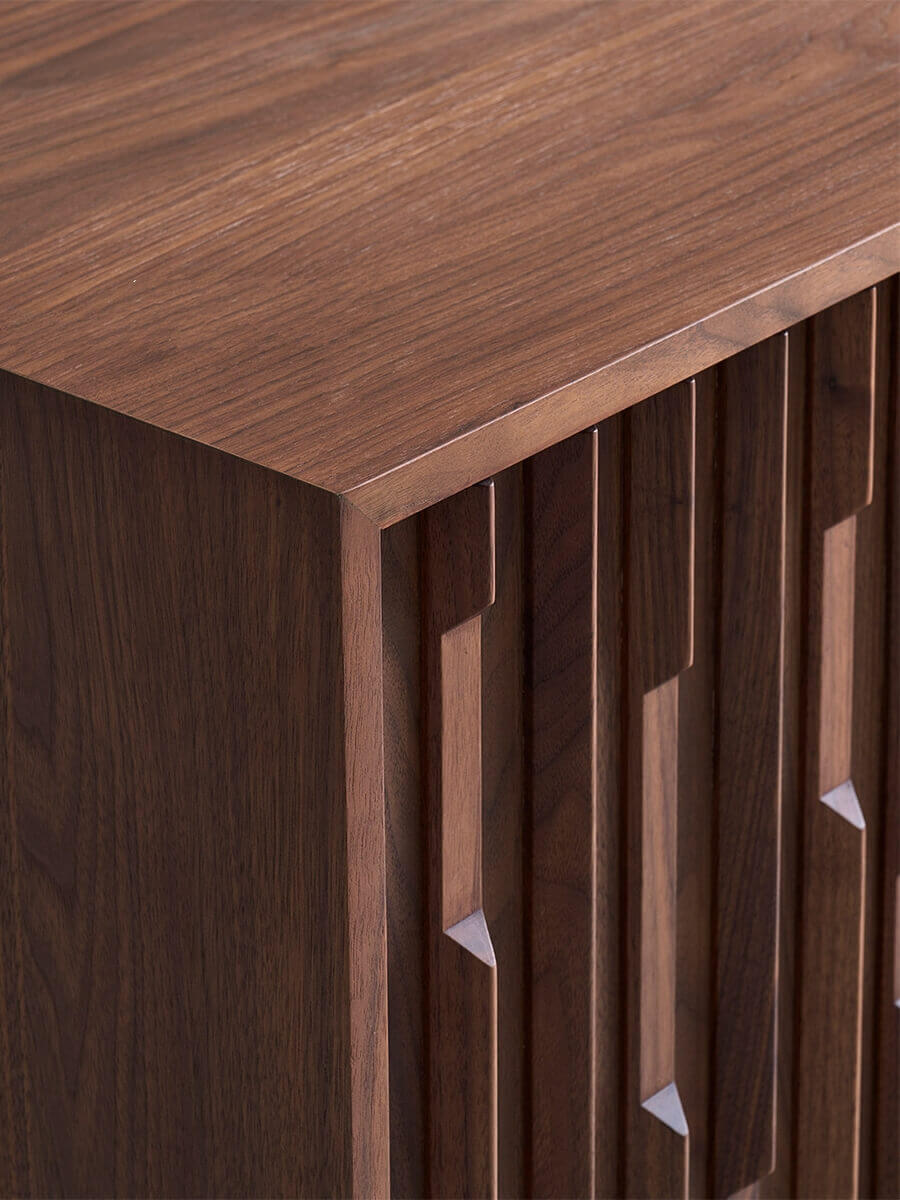 Ridge Walnut Sideboard walnut veneer top surface