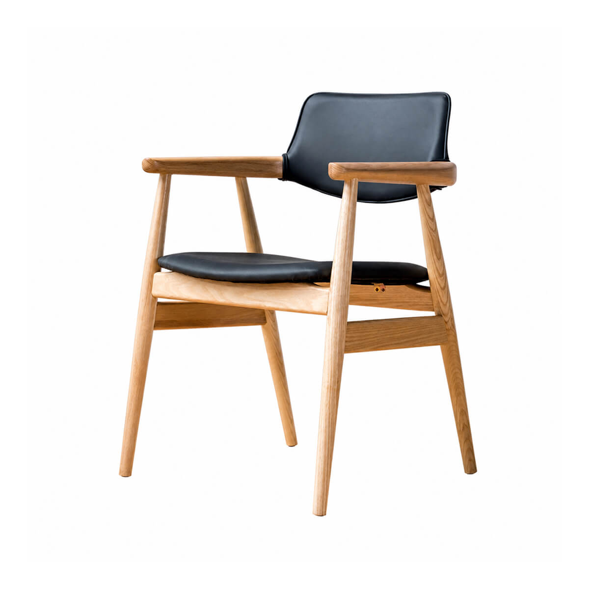 Front view of Sam solid ash dining chair