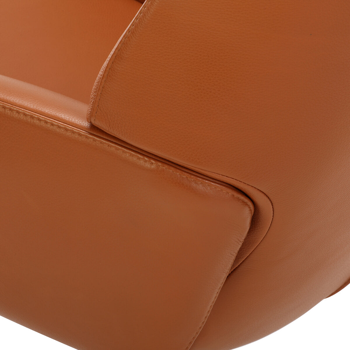 Close-up of premium semi-aniline leather upholstery on KEBE recliner chair-3