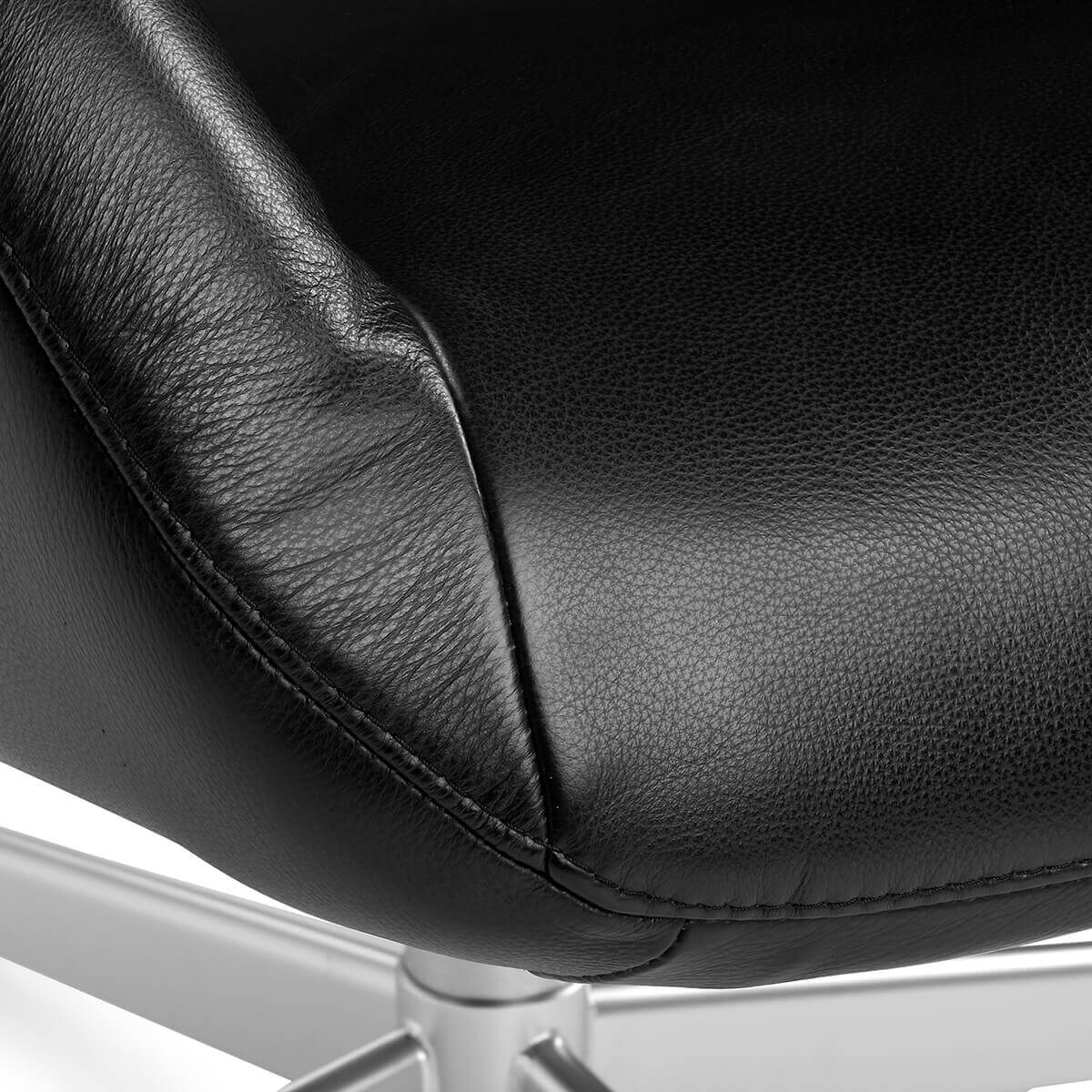 Close-up of premium semi-aniline leather upholstery on KEBE recliner chair