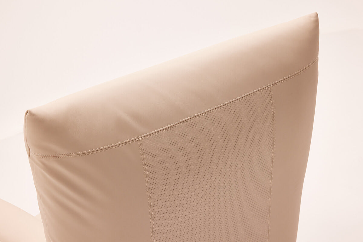 Adjustable Headrest Detail of Siena Full Grain Leather Swivel Lounge Chair