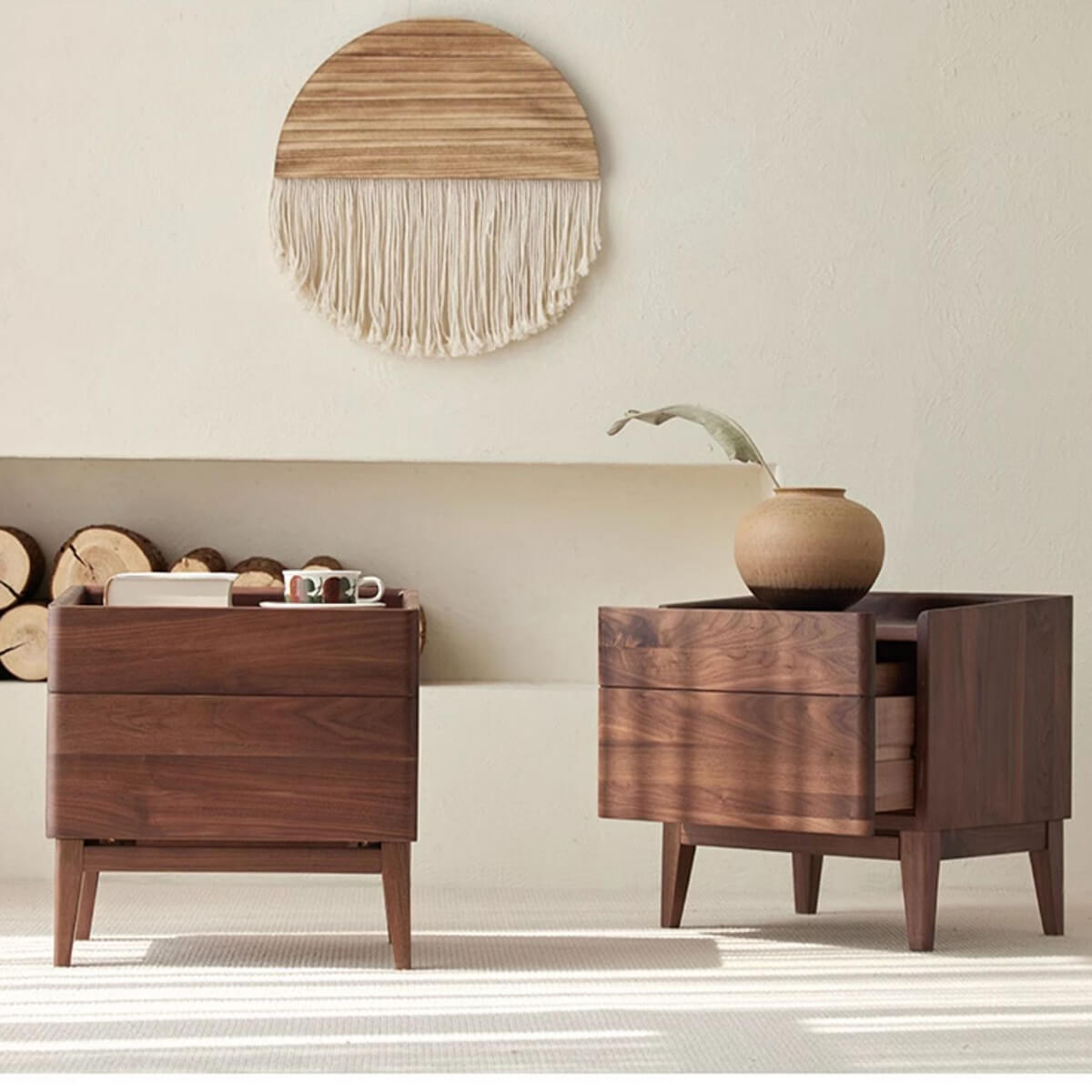 Stanley Solid Walnut Bedside Table