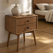 Stockholm Solid Timber Bedside Table in Scandinavian bedroom setting