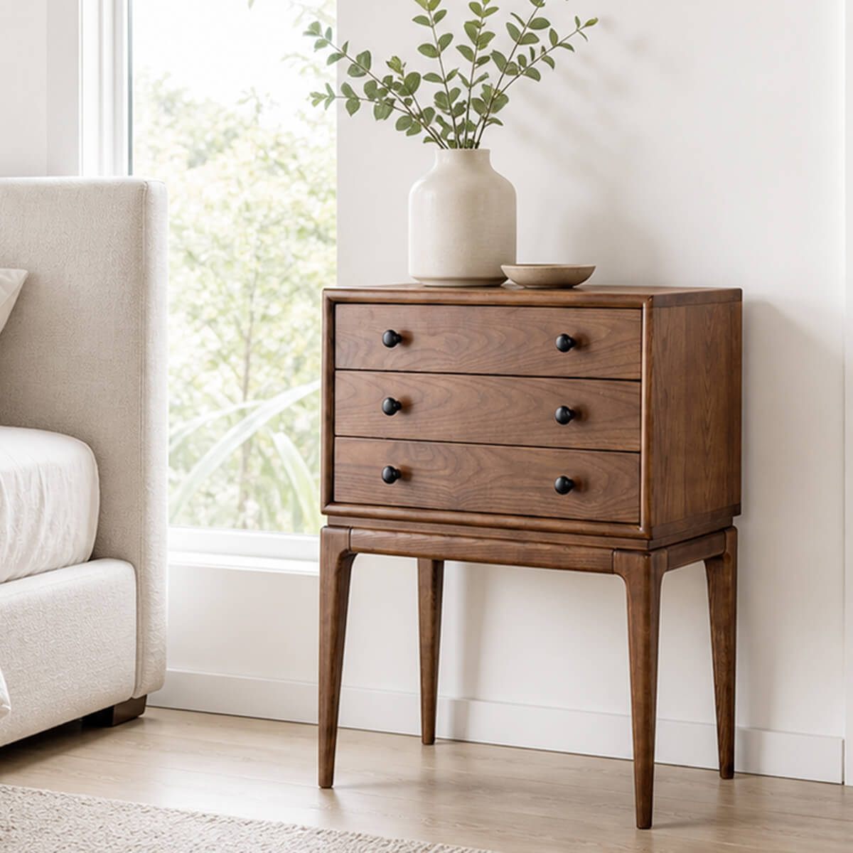 Stockholm Solid Timber Chest of Drawers in modern bedroom