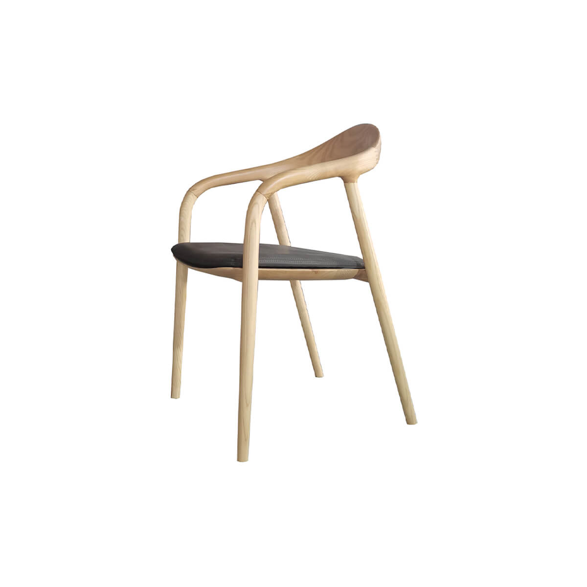 summit dining chair in natural color 45° view