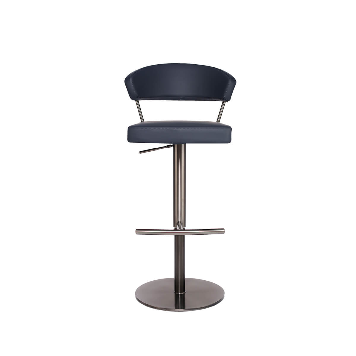 Front view of Terri swivel bar stool with supportive seating