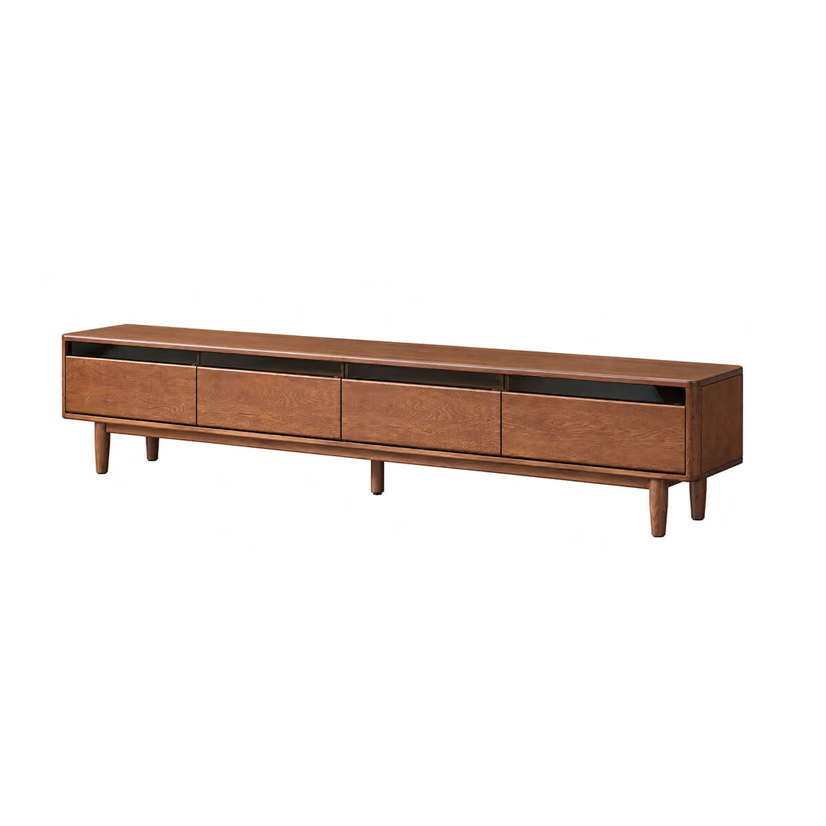 Toren solid oak TV unit in walnut stained oak finish