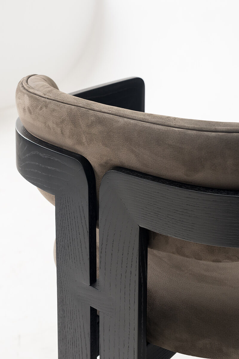 Tritt Bar Stool curved upholstered backrest detail