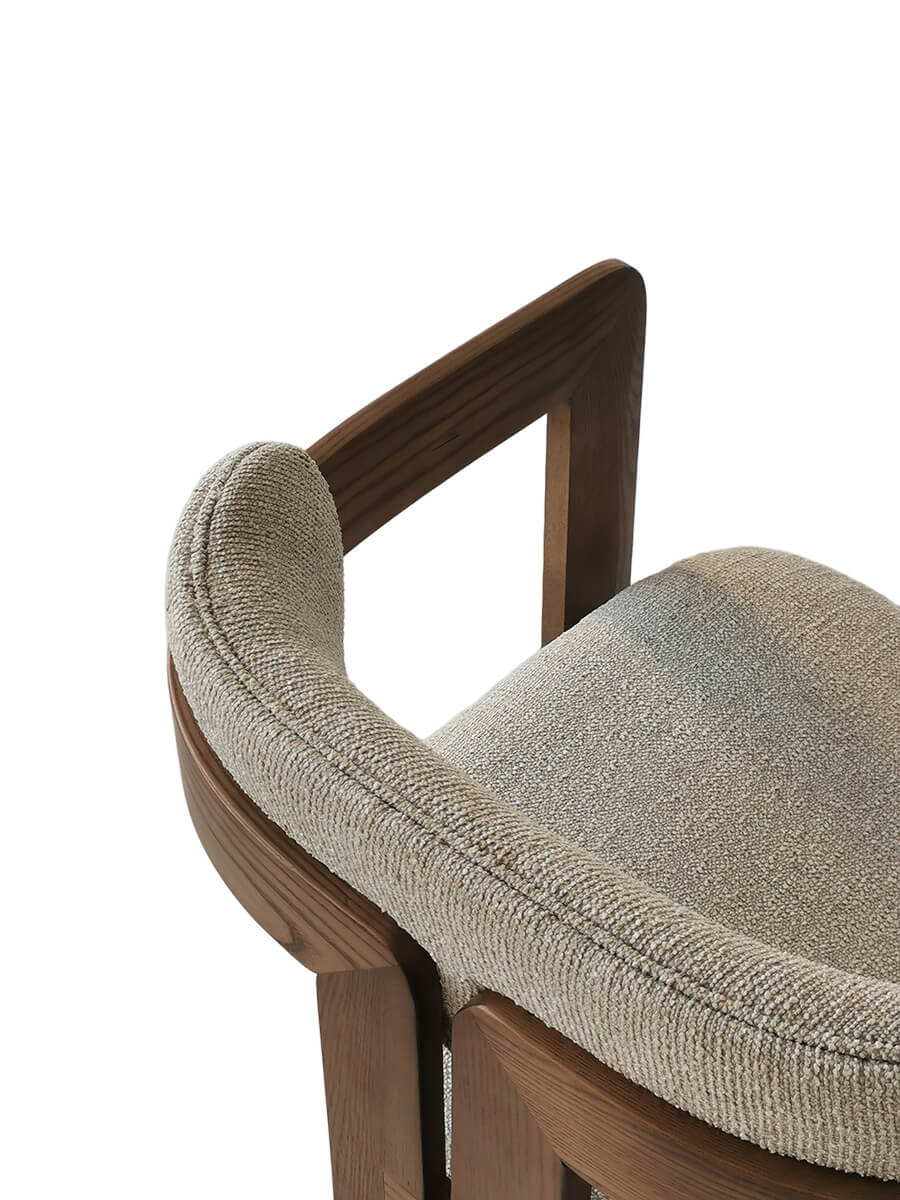 Tritt dining chair with walnut timber frame and beige upholstery