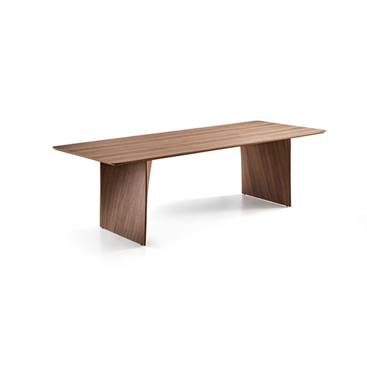 Vertex walnut veneer dining table front view