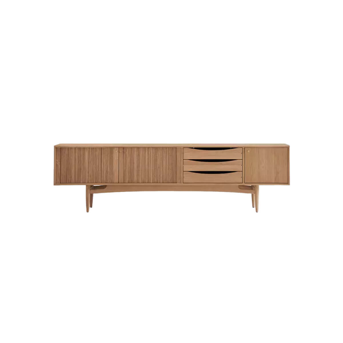Wave TV Unit natural oak finish front view