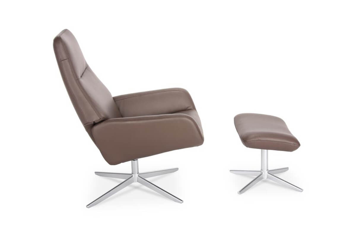 KEBE Camillo Swivel Recliner Chair and Stool
