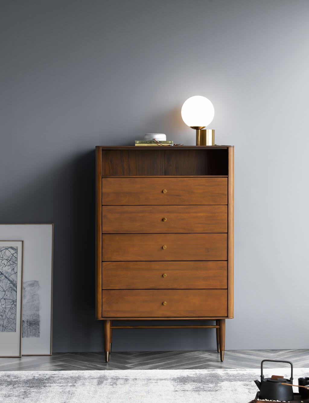 Gentle Solid Wood Chest of 5 Drawers Z-furnishing