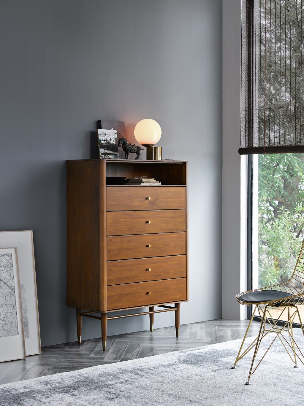Gentle Solid Wood Chest of 5 Drawers Z-furnishing