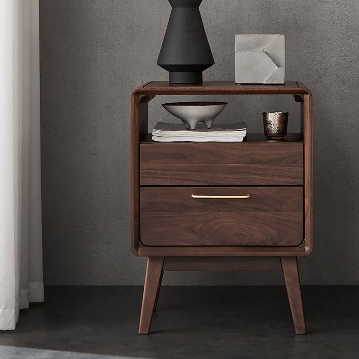 Luxemburg Solid Walnut Bedside Table Z-furnishing