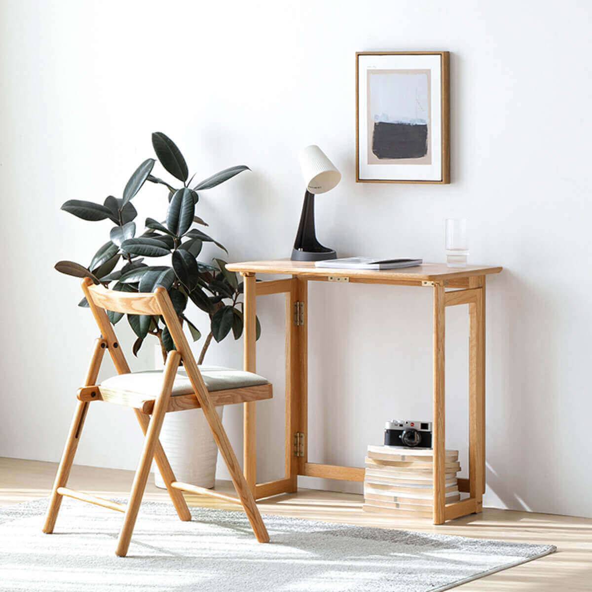 YSU-Hedrich Solid Oak Folding Chair