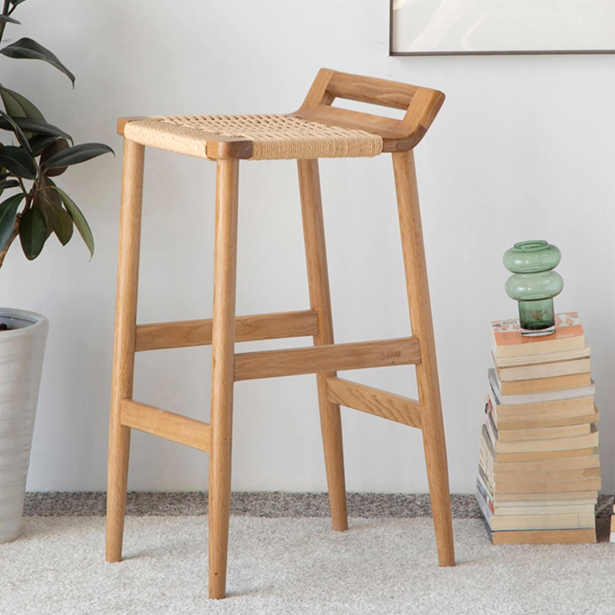 YSU-Oakley Woven Cord Bar Stool