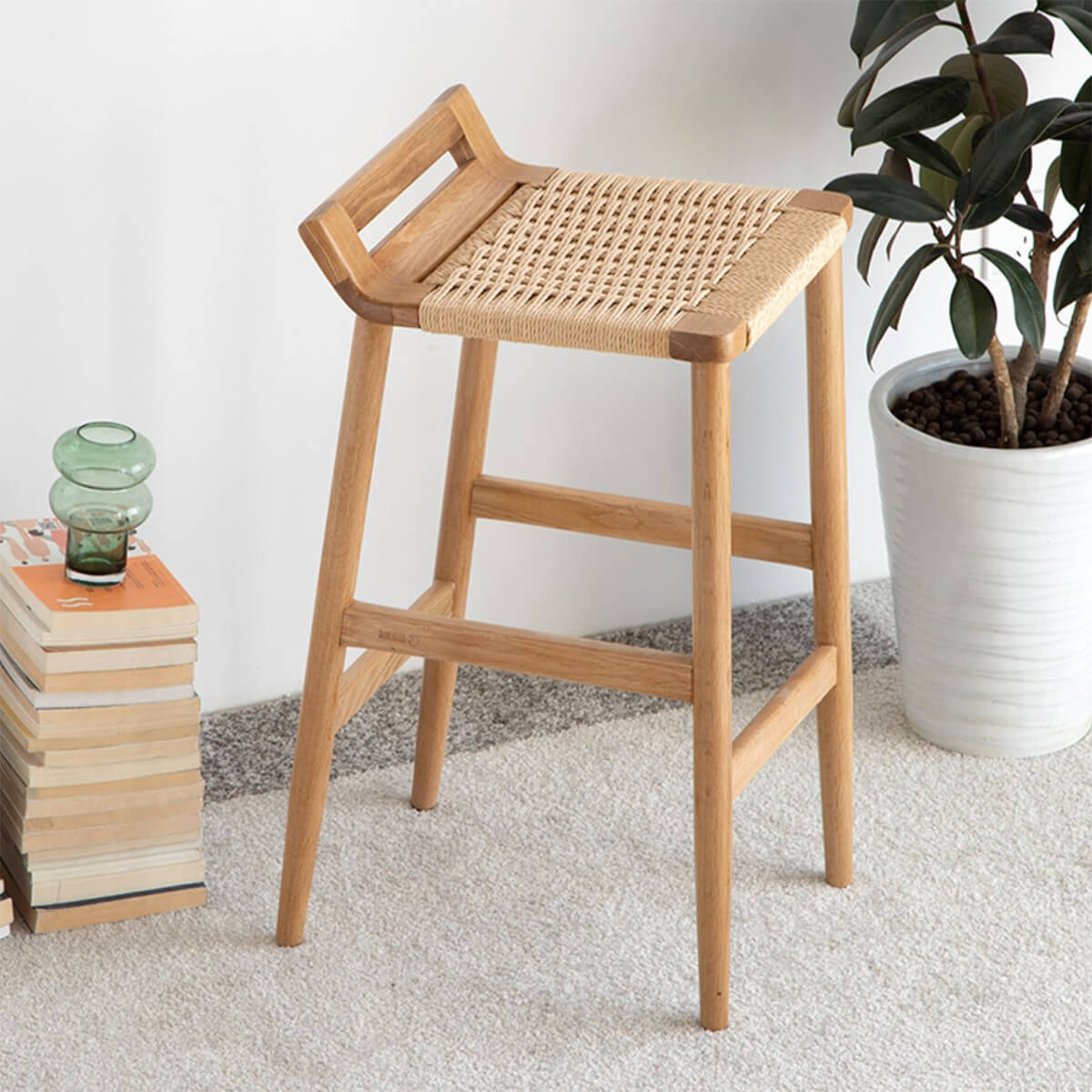 YSU-Oakley Woven Cord Bar Stool
