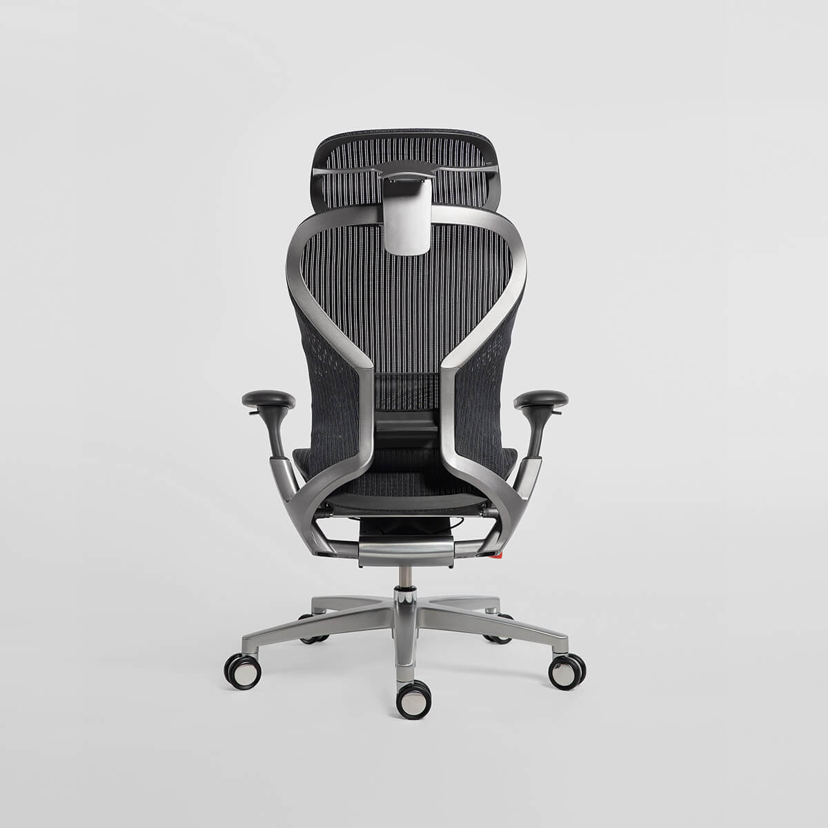 Rear view of Archimedes office chair with 3D lumbar support