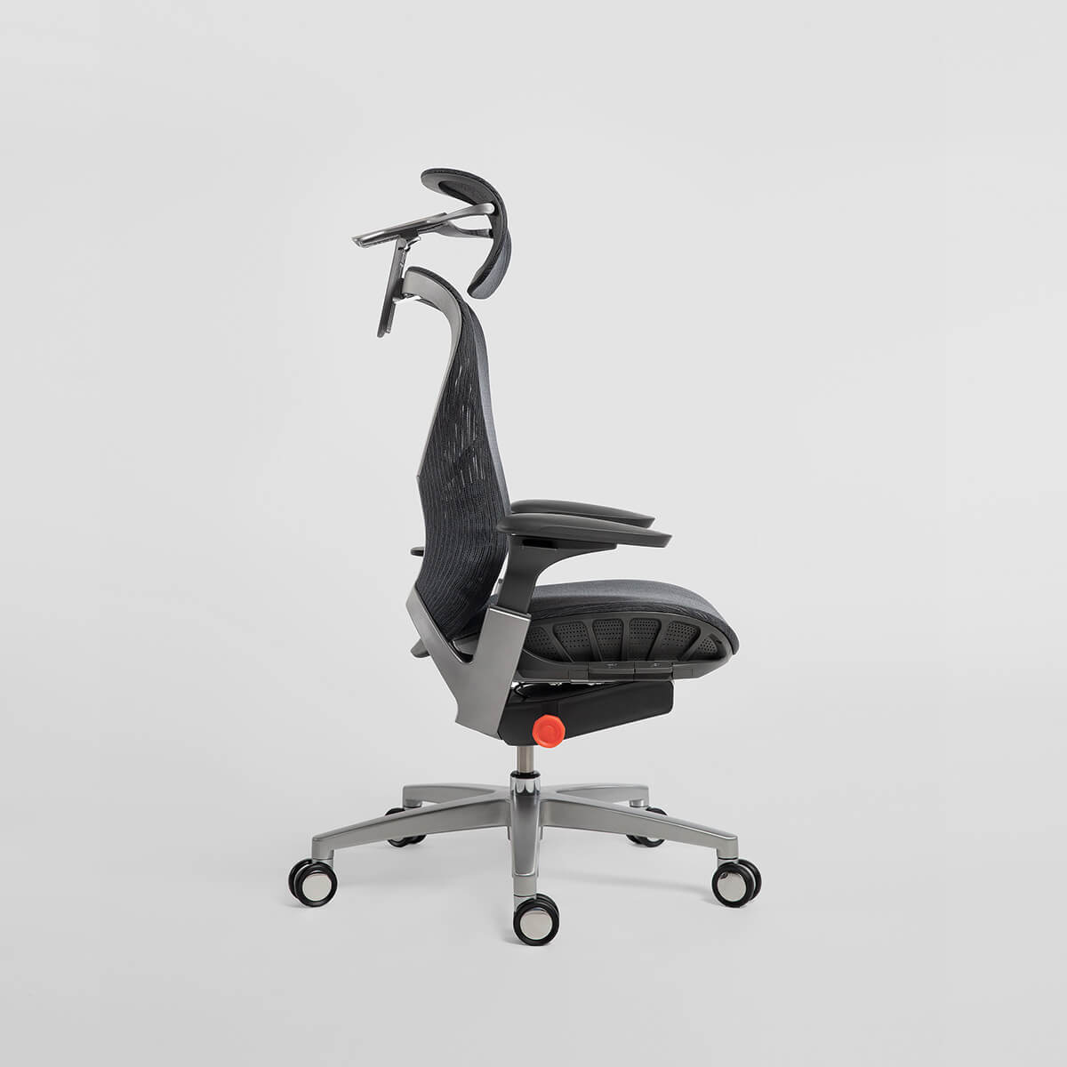 Side view of Archimedes ergonomic office chair in black