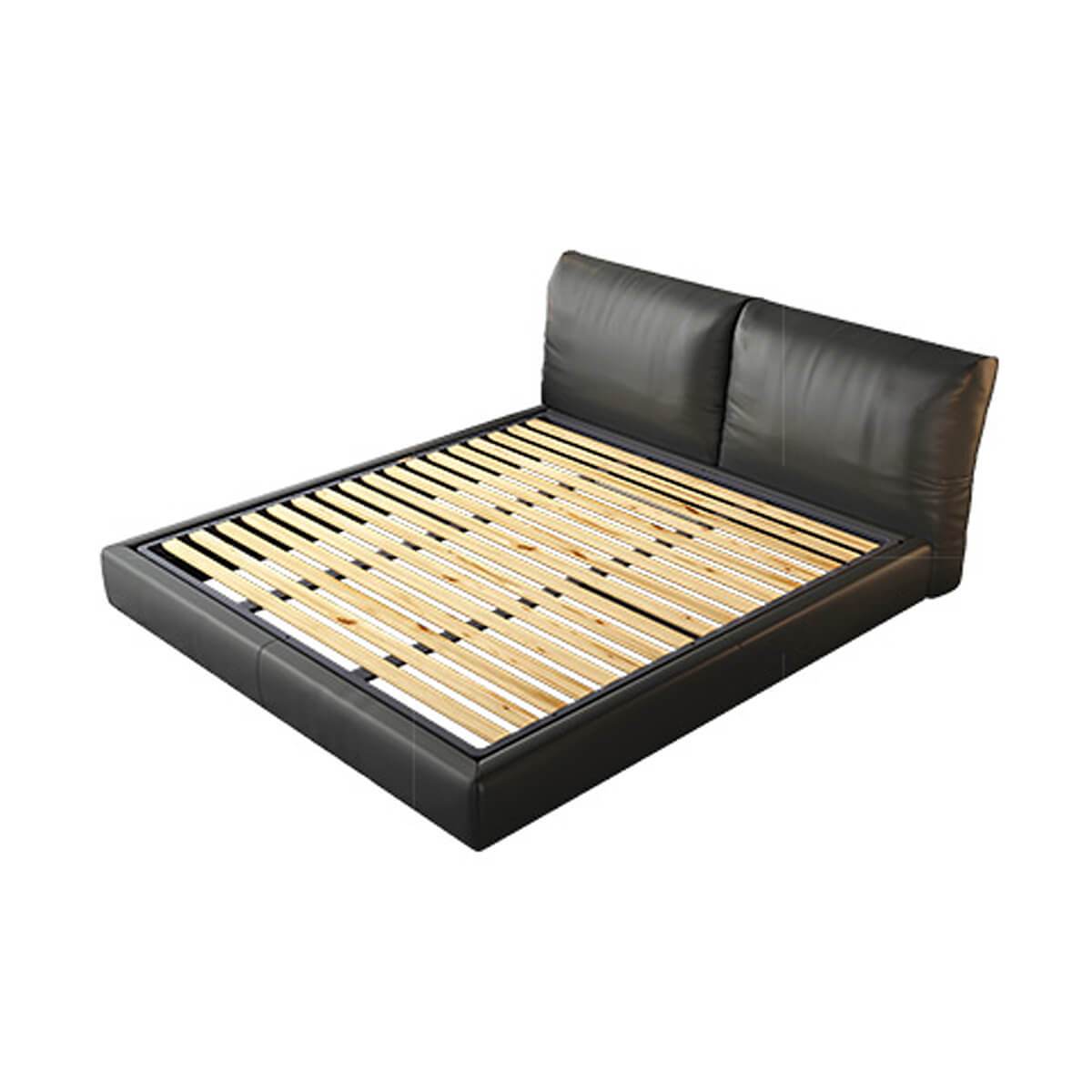 Brighton Merino Leather Bed Frame with mattress support slats