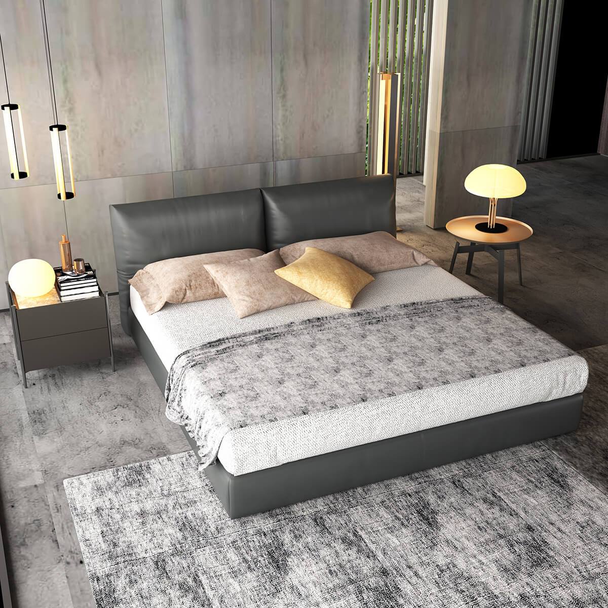 Top view of the Brighton Merino Leather Bed Frame