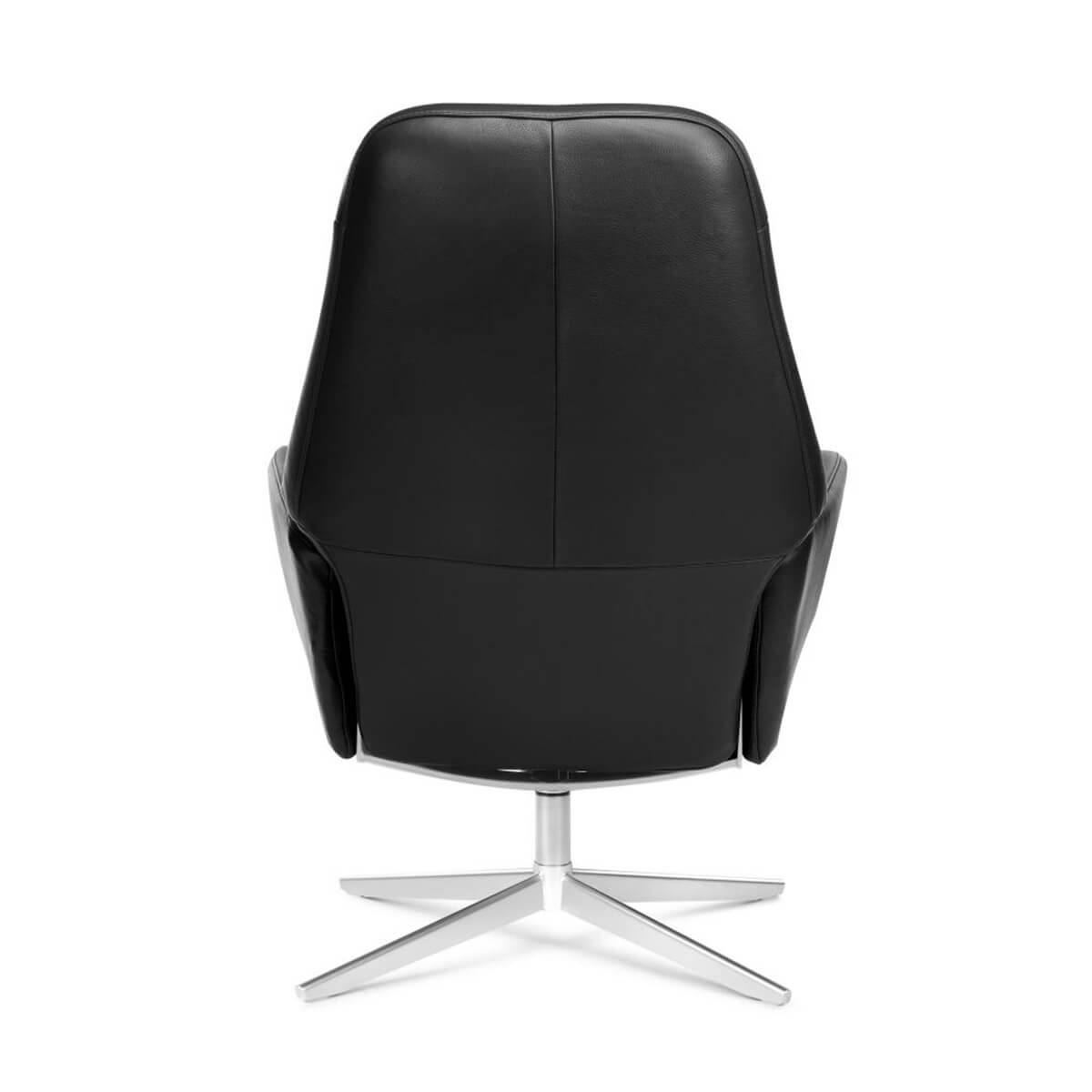 Back view of black Camillo Swivel Recliner Chair