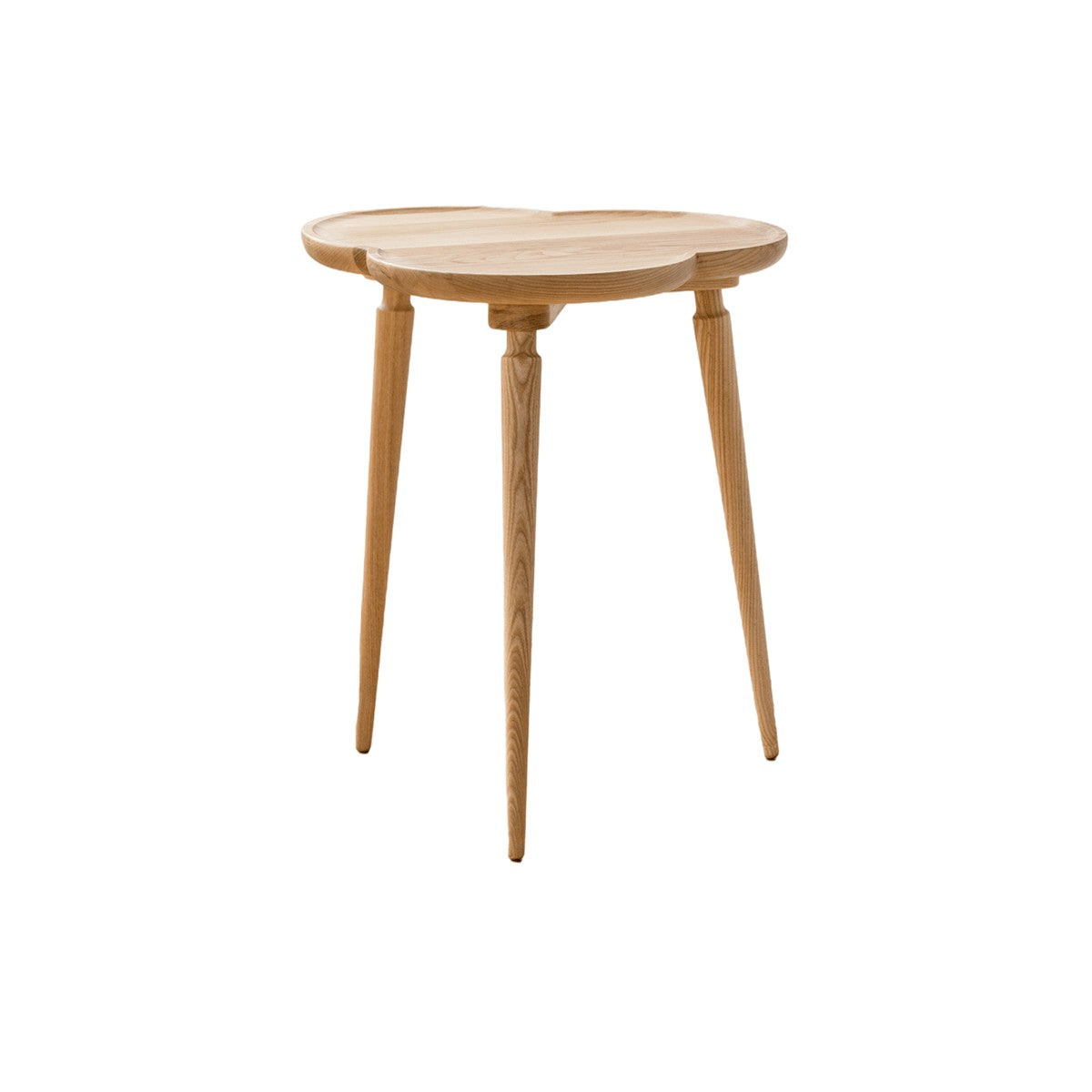 Cloudy solid ash side table 600mm height in Natural Ash finish.