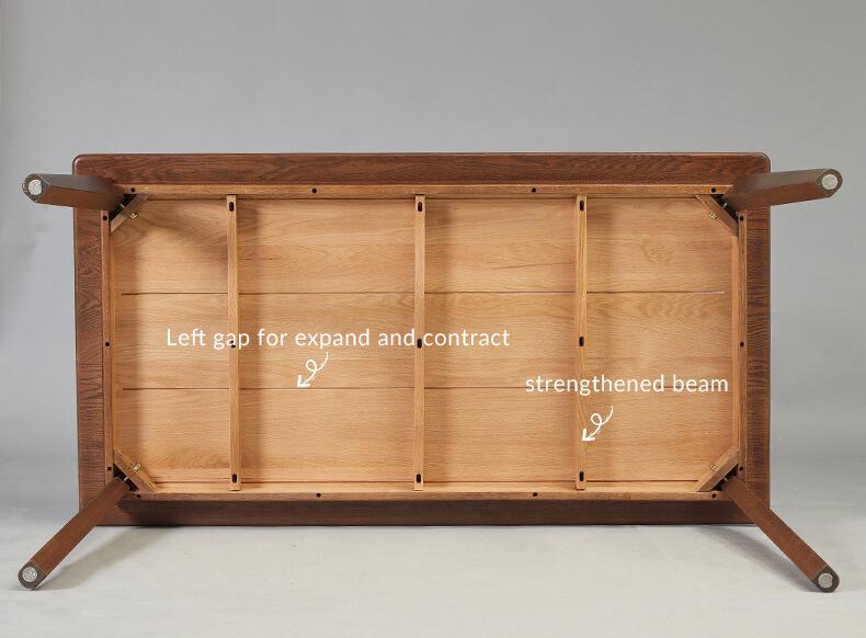 Denmark dining table underside construction details