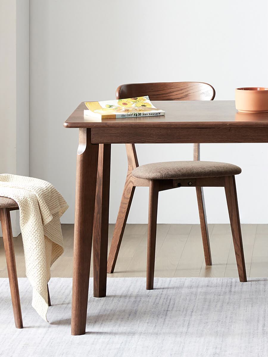 Denmark dining table in walnut finish with solid timber construction