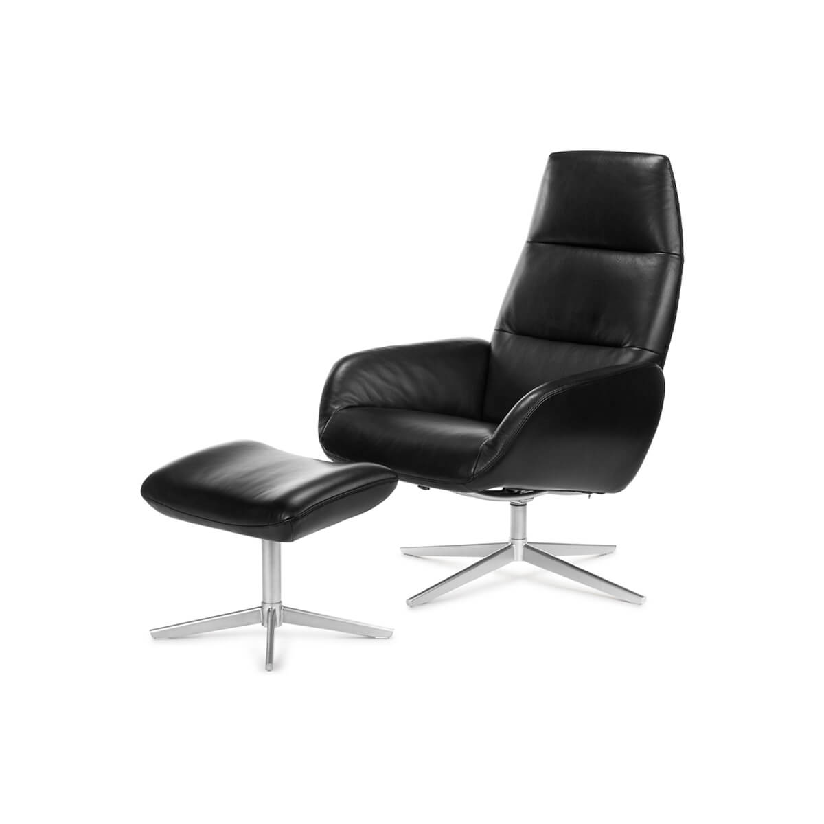 KEBE Ergo recliner chair with matching footstool on white background