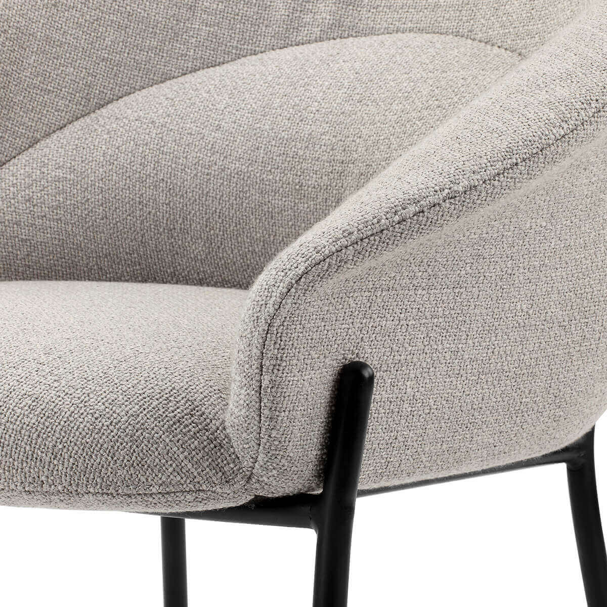 KEBE Petal armchair upholstery and armrest detail