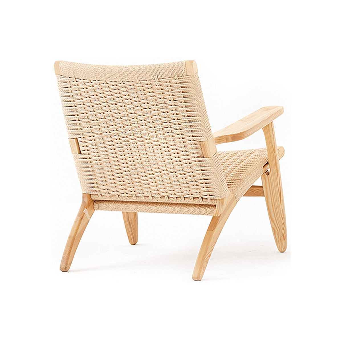 Kelaos armchair rear view highlighting handwoven rope craftsmanship
