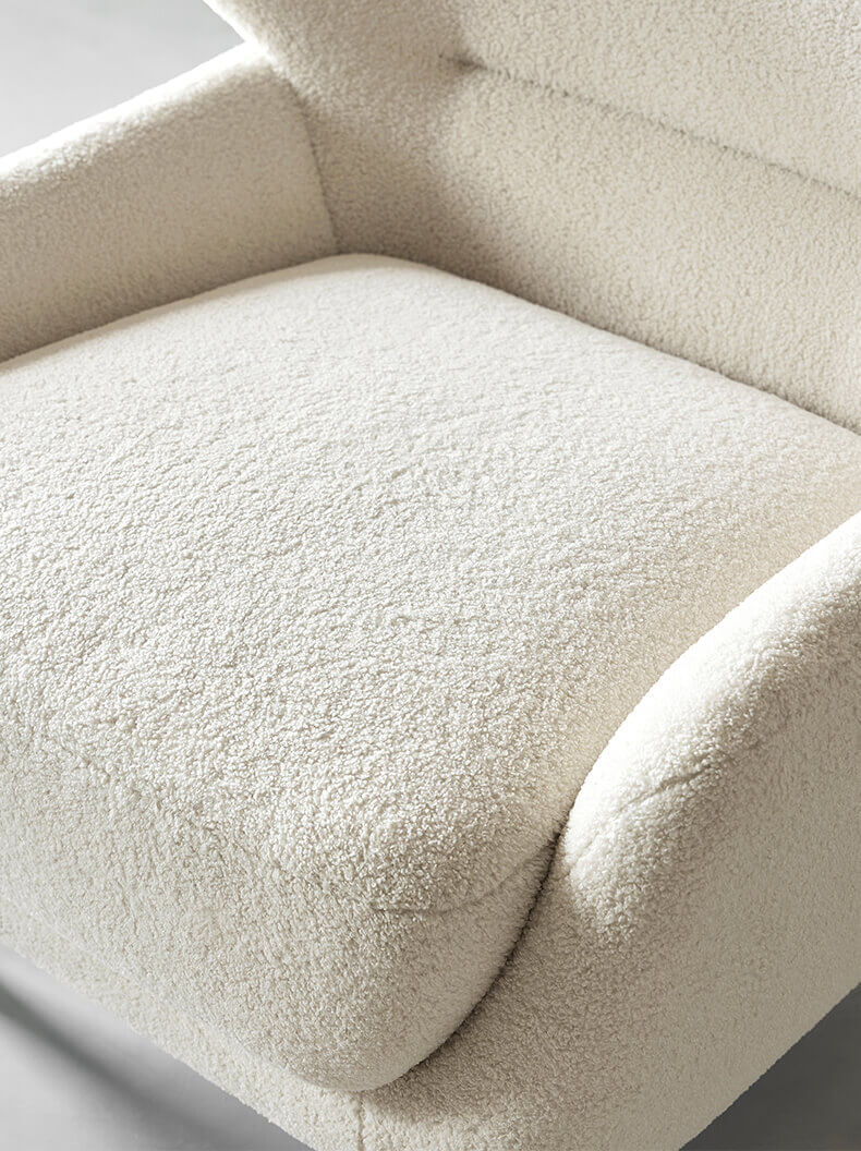 Close-up of Mandy armchair bouclé fabric upholstery