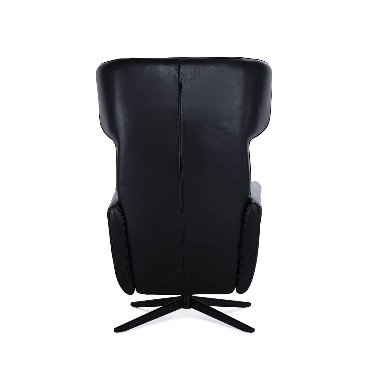 Back view of Noelia swivel recliner chair with sculpted design